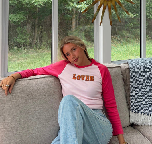 "Lover" Original 1970s Transfer Raglan Tee