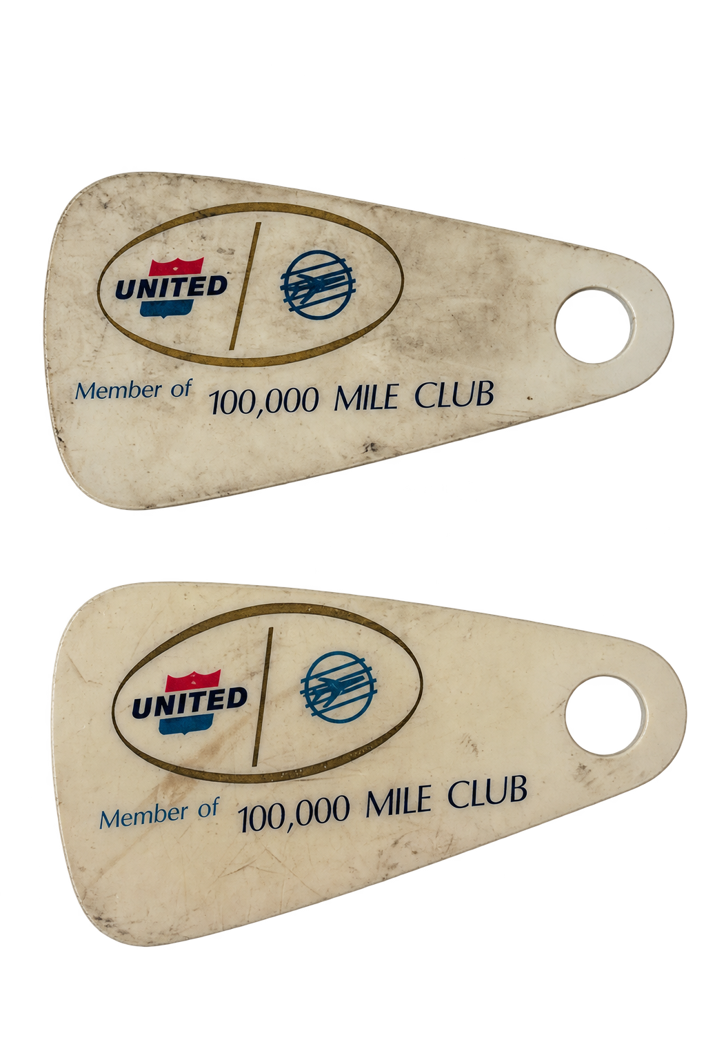 Vintage United Air Lines Mileage Club Bag Tag — 1960s